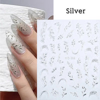 3D Laser Sakura Flower Nail Sticker