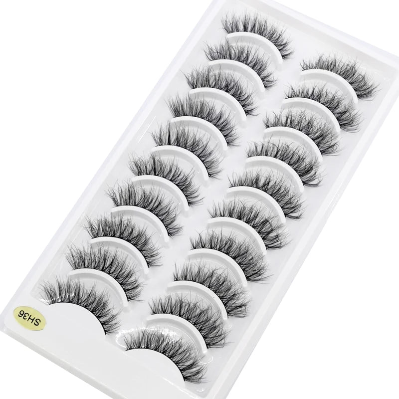 NEW 10 Pairs Natural Long False Eyelashes
