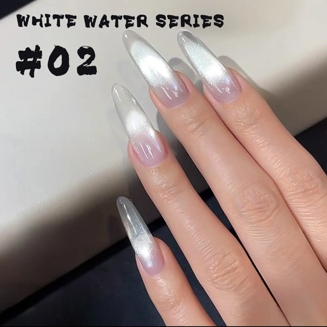 Glass Cat Magnet White Nails