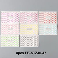 8pcs Gradient French Nail Art Stickers