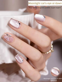 Glass Cat Magnet White Nails