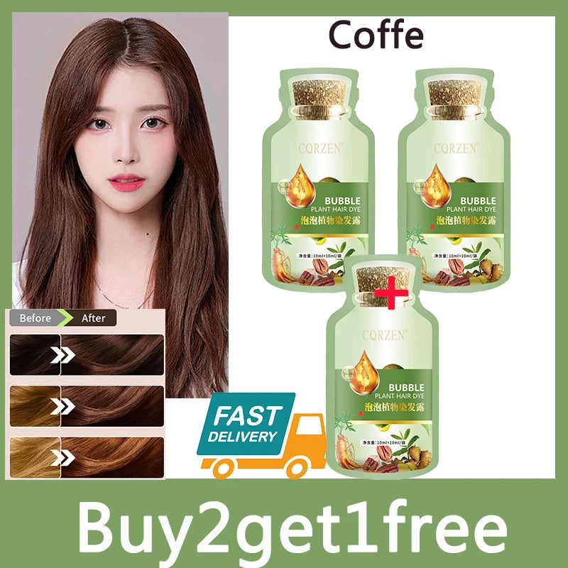 Natural Hair Dye Shampoo Gray White Hair Cover