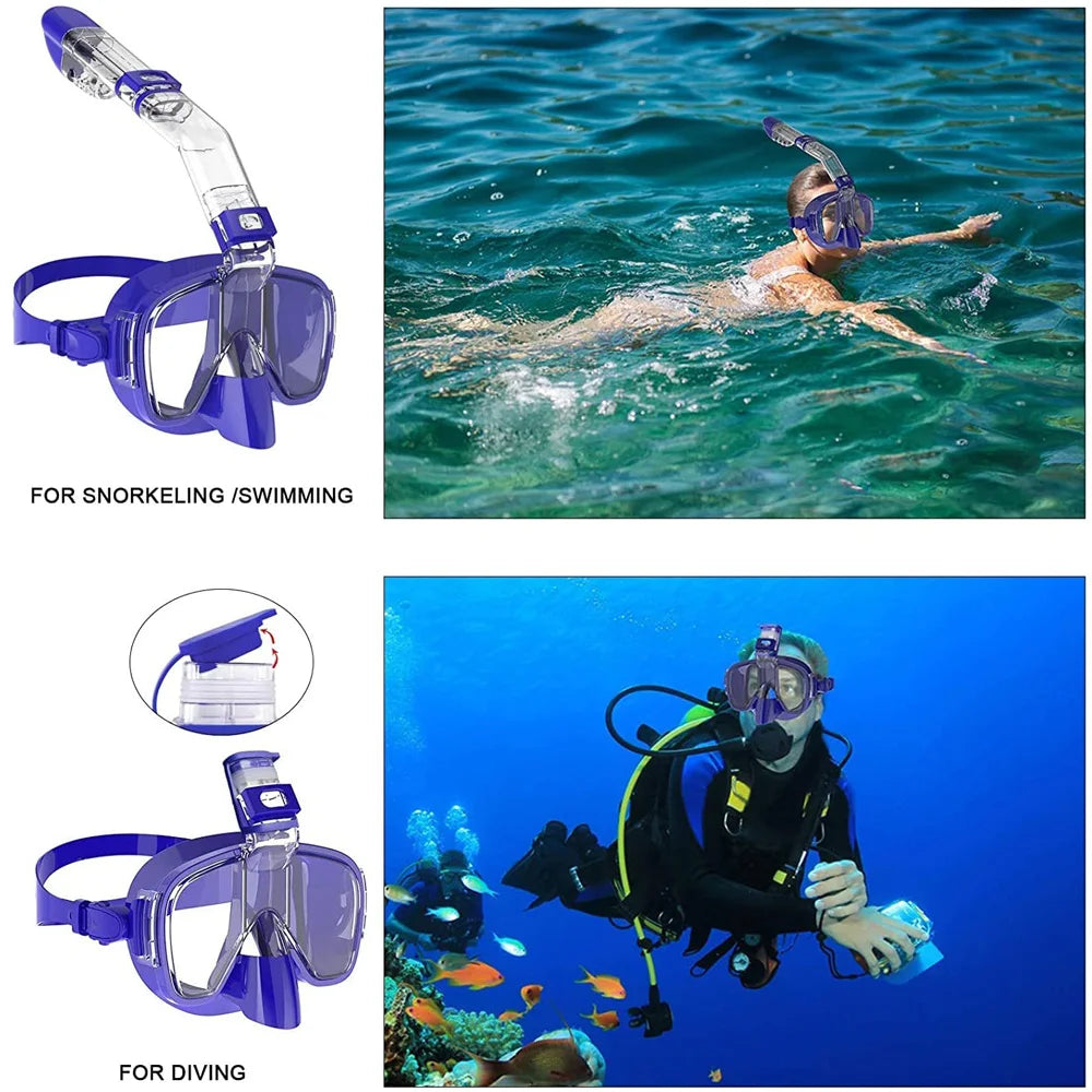 Diving Masks Foldable Anti-Fog Snorkel
