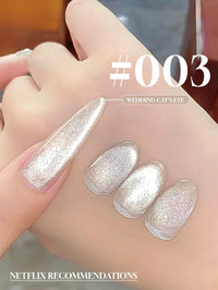 Glass Cat Magnet White Nails