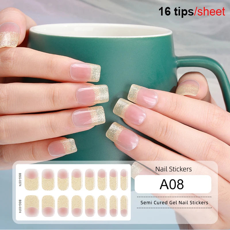 Full Cover Nail Gel Sticker Wraps Manicure