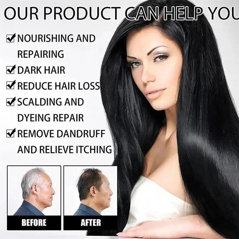 Natural Hair Dye Shampoo Gray White Hair Cover