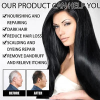 Natural Hair Dye Shampoo Gray White Hair Cover