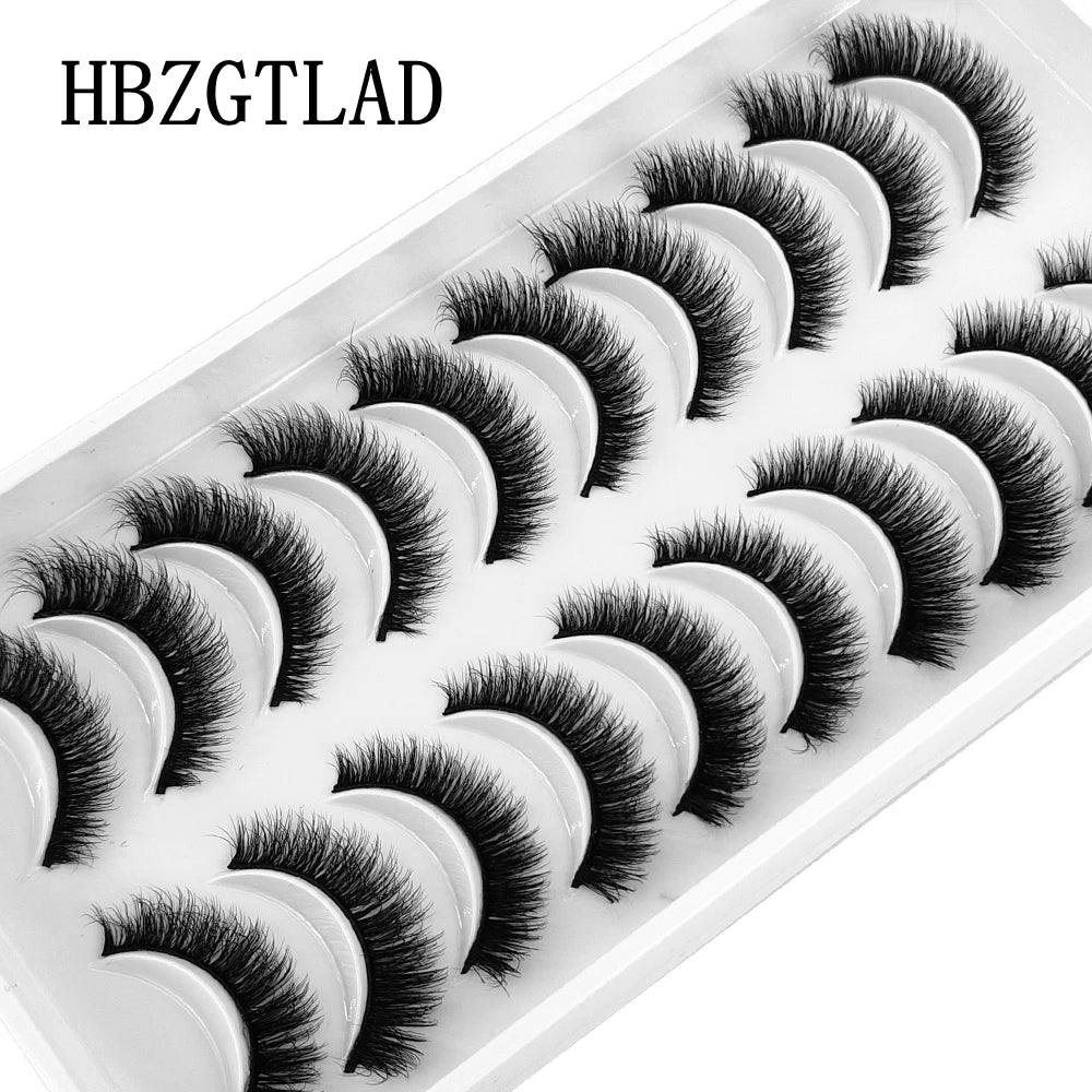 NEW 10 Pairs Natural Long False Eyelashes