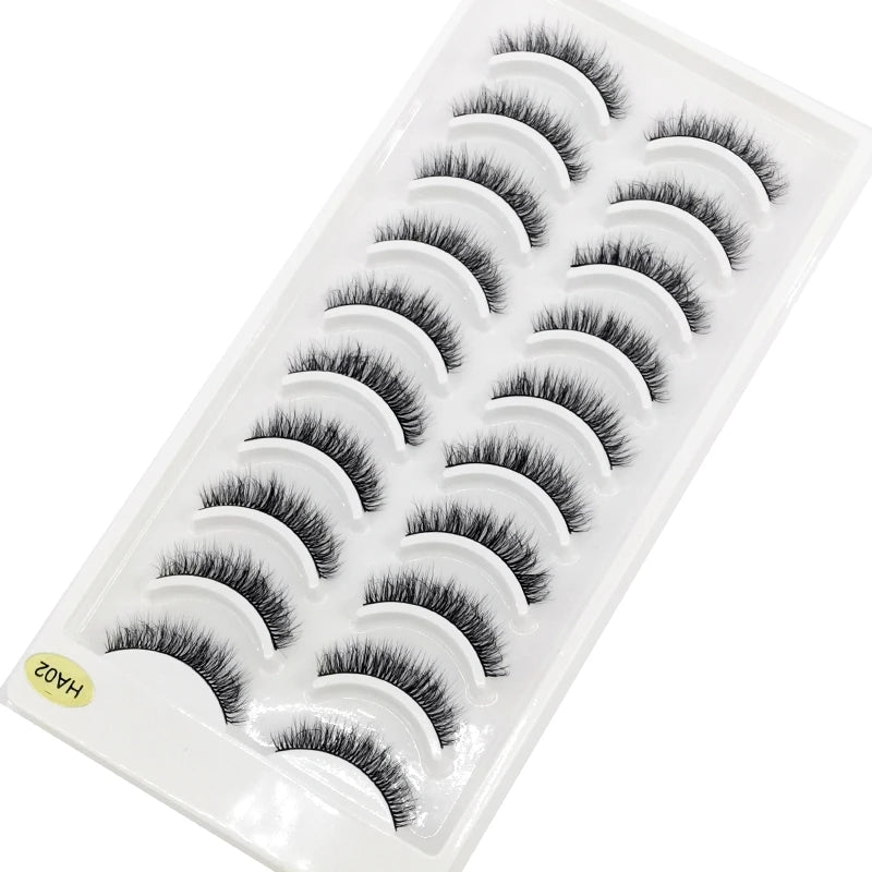NEW 10 Pairs Natural Long False Eyelashes