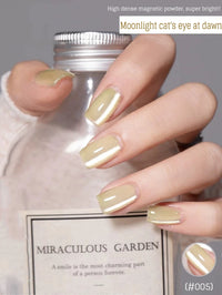 Glass Cat Magnet White Nails