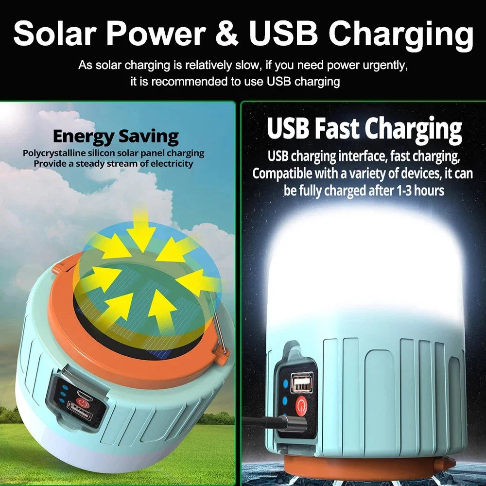 Solar Camping Light Power Bank LED