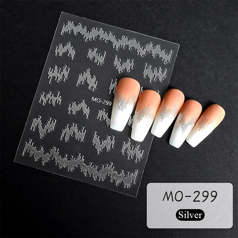 3D Laser Sakura Flower Nail Sticker