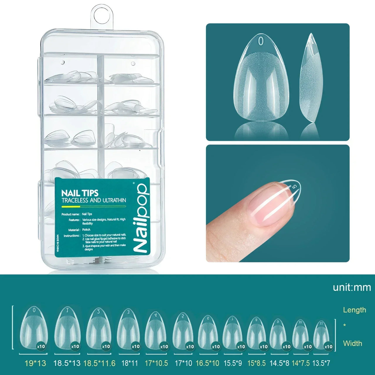 Nailpop 120pcs Acrylic Nails Fake Capsule