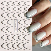 8pcs Gradient French Nail Art Stickers