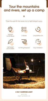 WEST BIKING Portable Camping Light 3 In