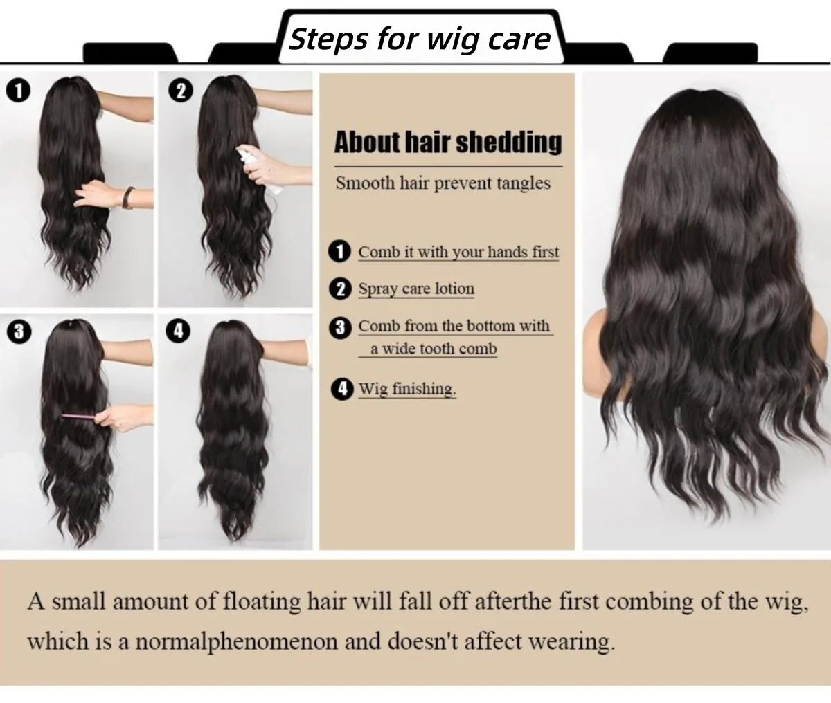 Synthetic fiber wig