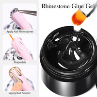BORN PRETTY 3PCS Rhinestones Glue Gel Set