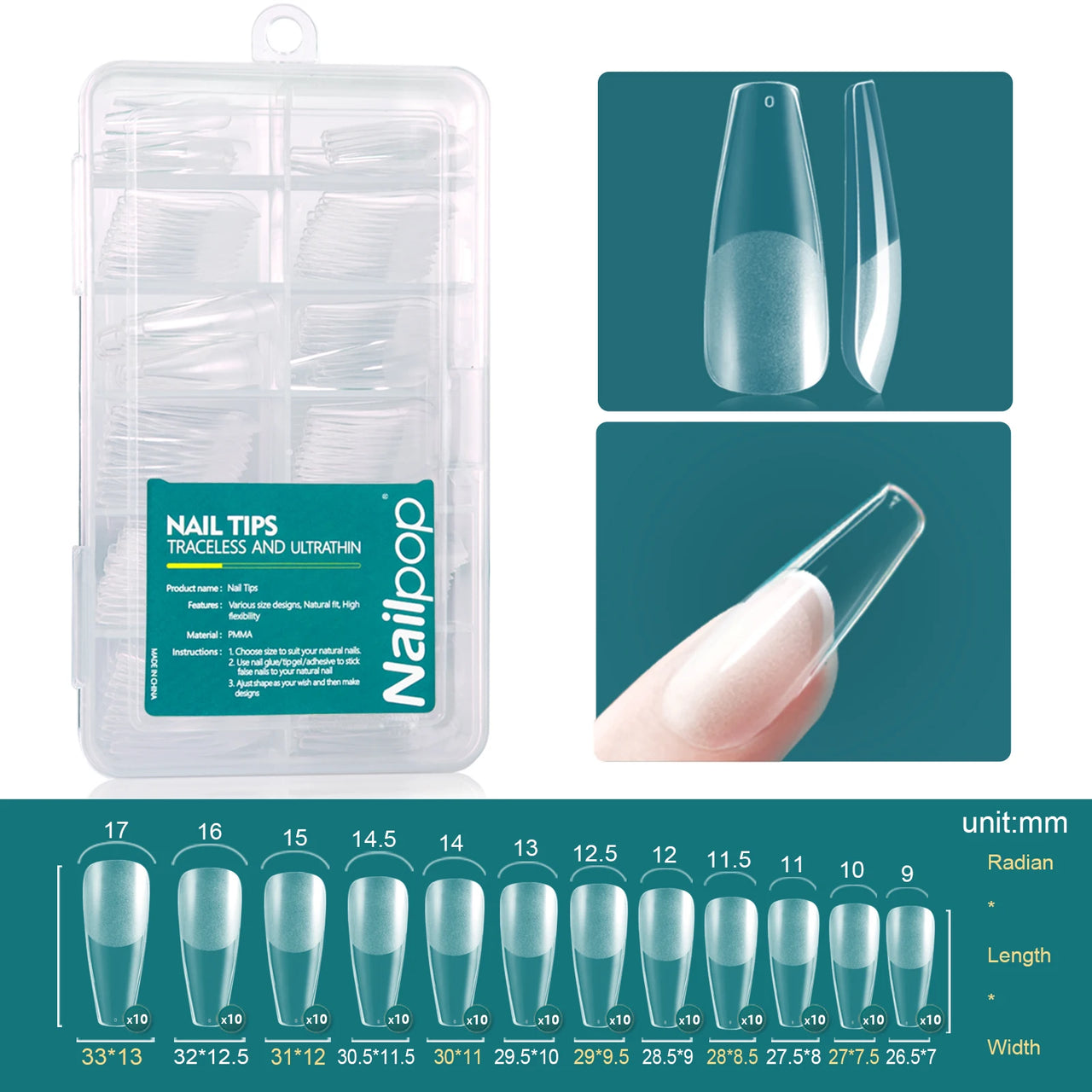Nailpop 120pcs Acrylic Nails Fake Capsule