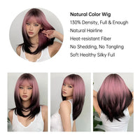 LOUIS FERRE Black Pink Ombre Synthetic