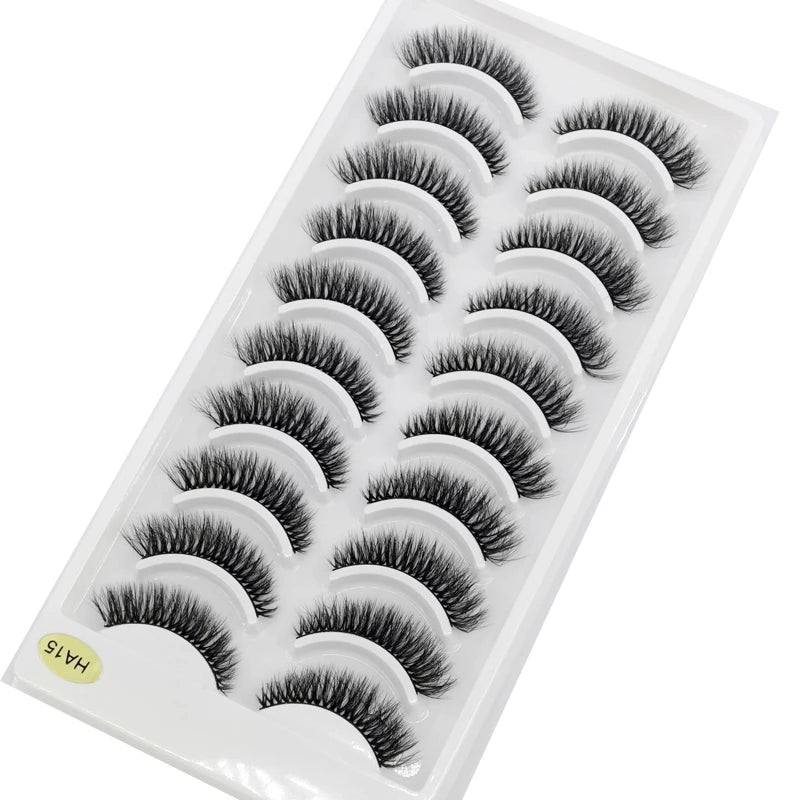 NEW 10 Pairs Natural Long False Eyelashes