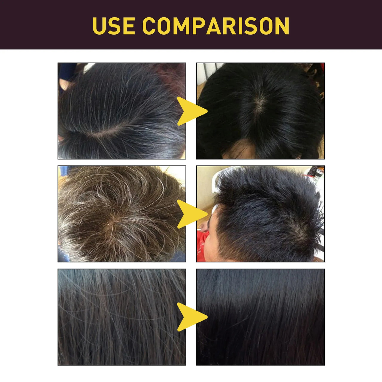Hair Dye Shampoo 3in1 Darkening Hairs Instant Gray To Black