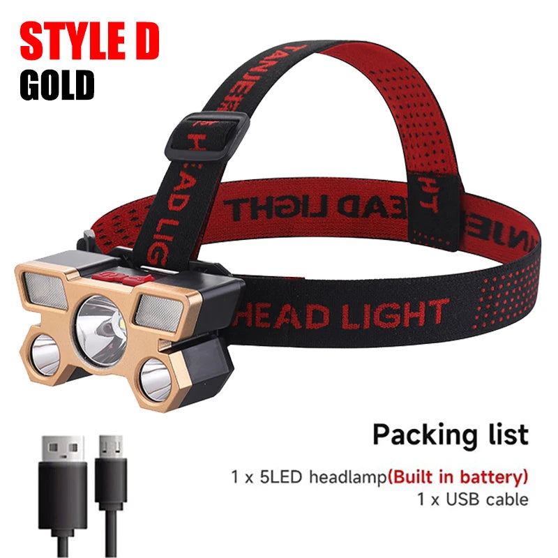 5 LED Headlamp Rechargeable