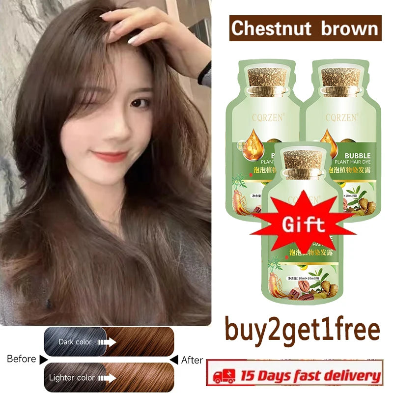 Natural Hair Dye Shampoo Gray White Hair Cover