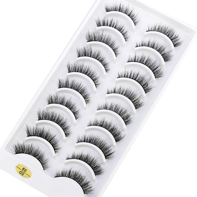 NEW 10 Pairs Natural Long False Eyelashes
