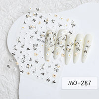 3D Laser Sakura Flower Nail Sticker