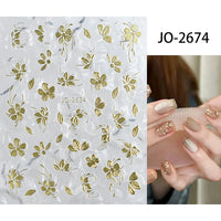 3D Laser Sakura Flower Nail Sticker