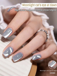 Glass Cat Magnet White Nails