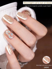 Glass Cat Magnet White Nails