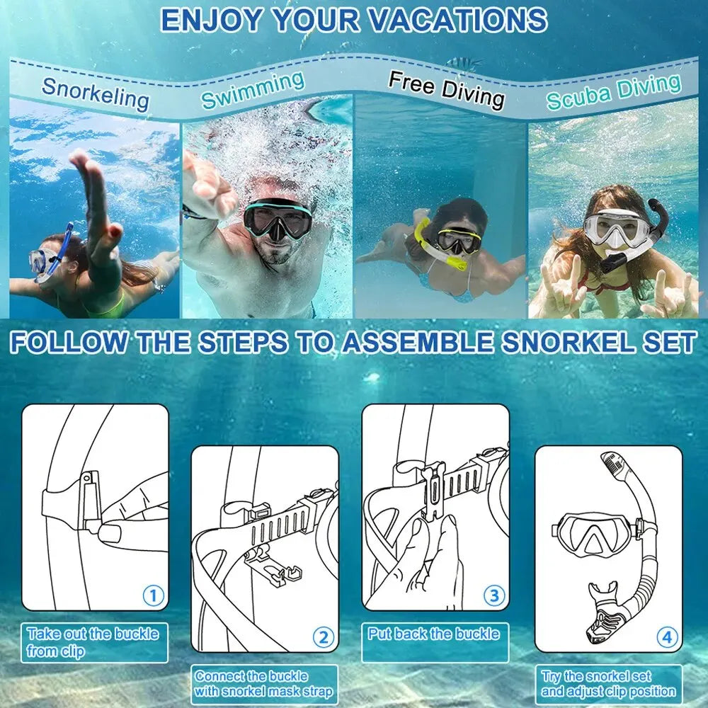 Dry Snorkel Set Diving Mask For Adults
