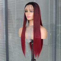 Burgundy Straight Lace Front Wig