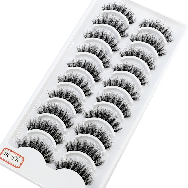 NEW 10 Pairs Natural Long False Eyelashes