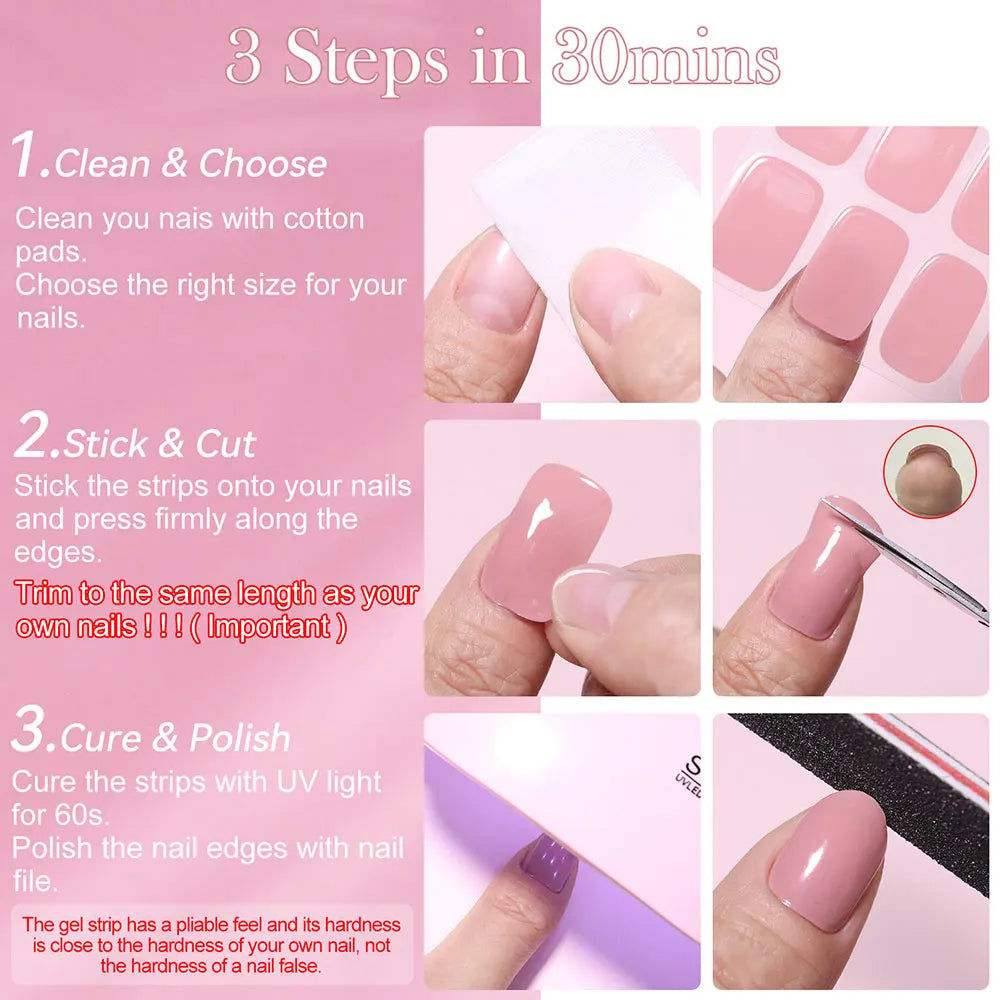 Full Cover Nail Gel Sticker Wraps Manicure