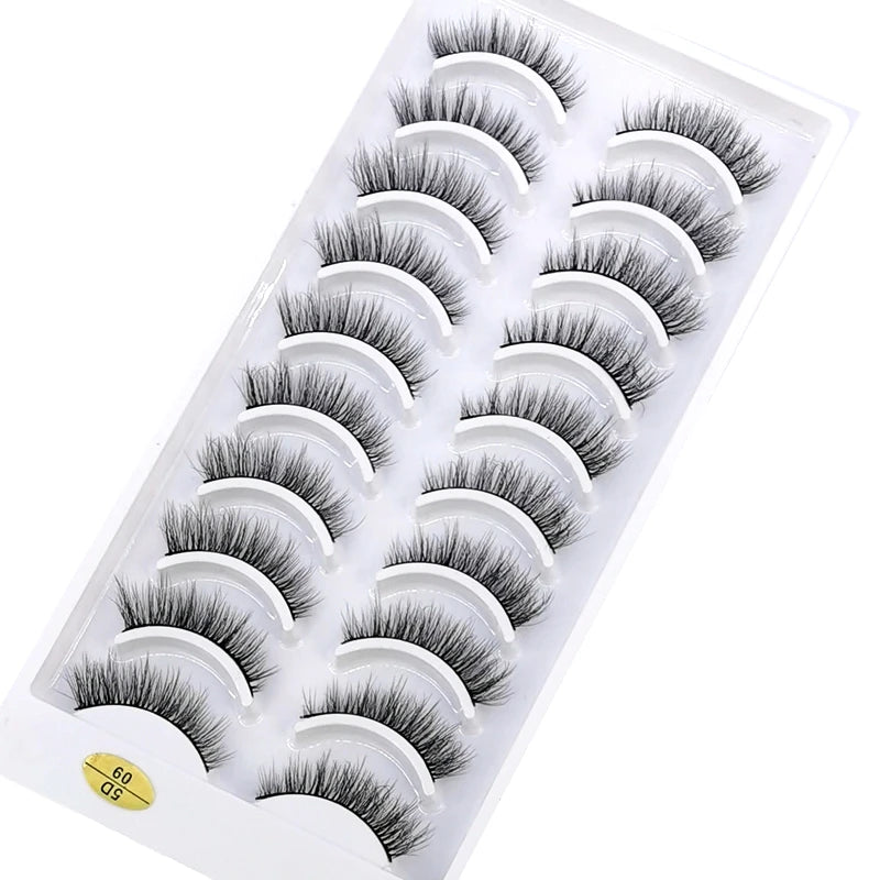 NEW 10 Pairs Natural Long False Eyelashes