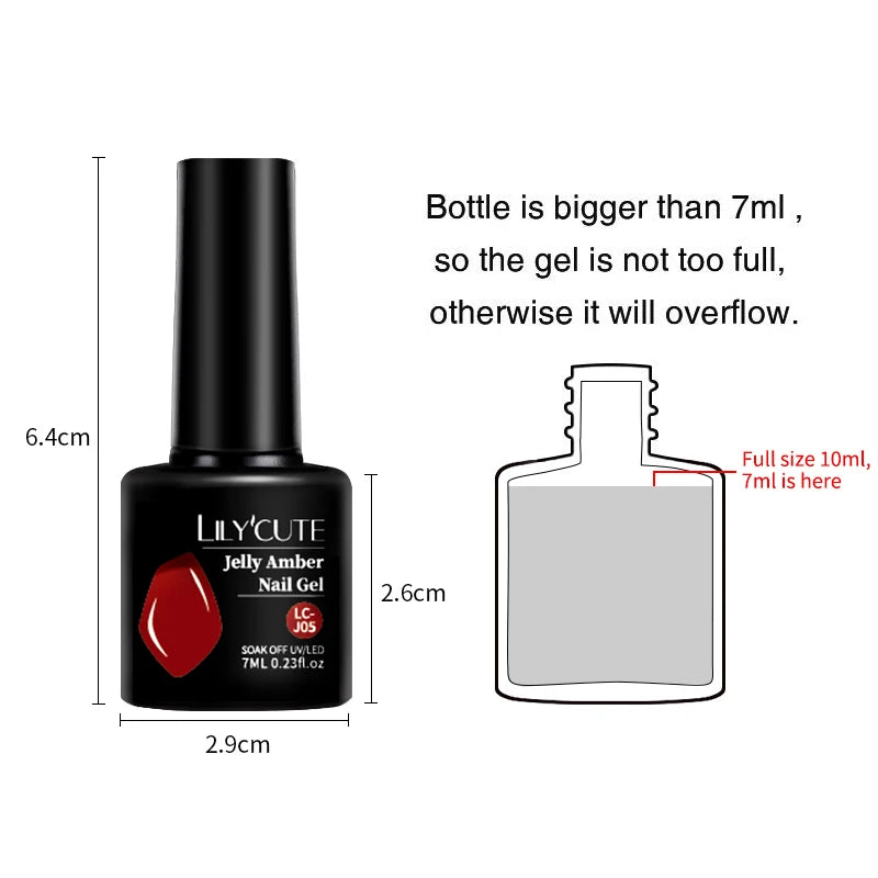 LILYCUTE 7ML Jelly Amber Gel Nail Polish