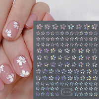 3D Laser Sakura Flower Nail Sticker