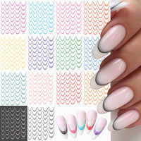 French Gradient Line Nail Art Stickers
