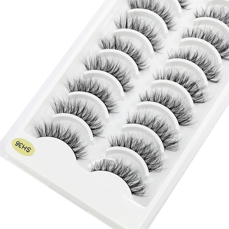 NEW 10 Pairs Natural Long False Eyelashes