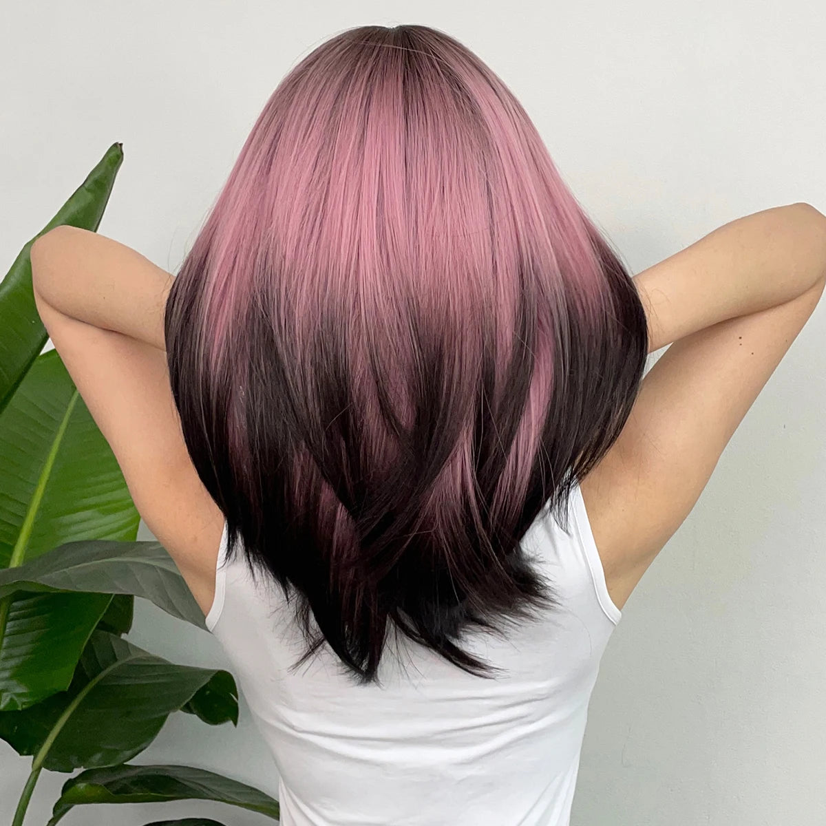 LOUIS FERRE Black Pink Ombre Synthetic