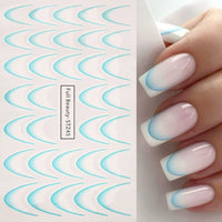 8pcs Gradient French Nail Art Stickers