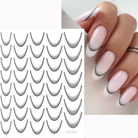 French Gradient Line Nail Art Stickers