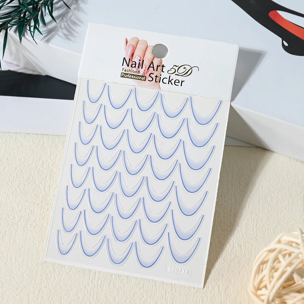 French Gradient Line Nail Art Stickers