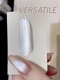 Glass Cat Magnet White Nails