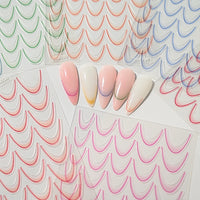 French Gradient Line Nail Art Stickers