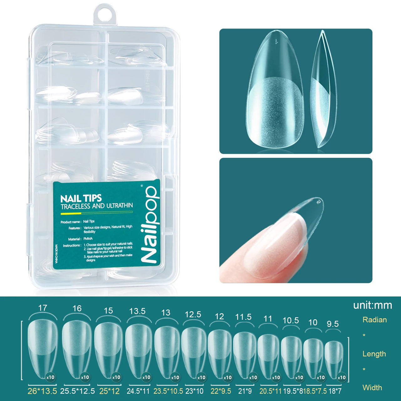Nailpop 120pcs Acrylic Nails Fake Capsule