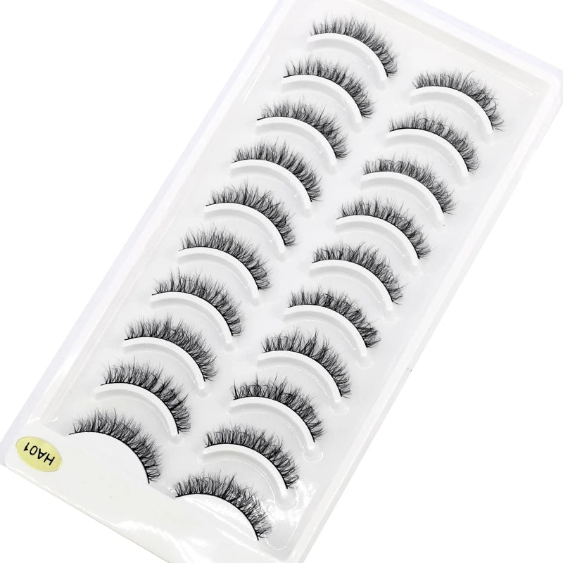 NEW 10 Pairs Natural Long False Eyelashes