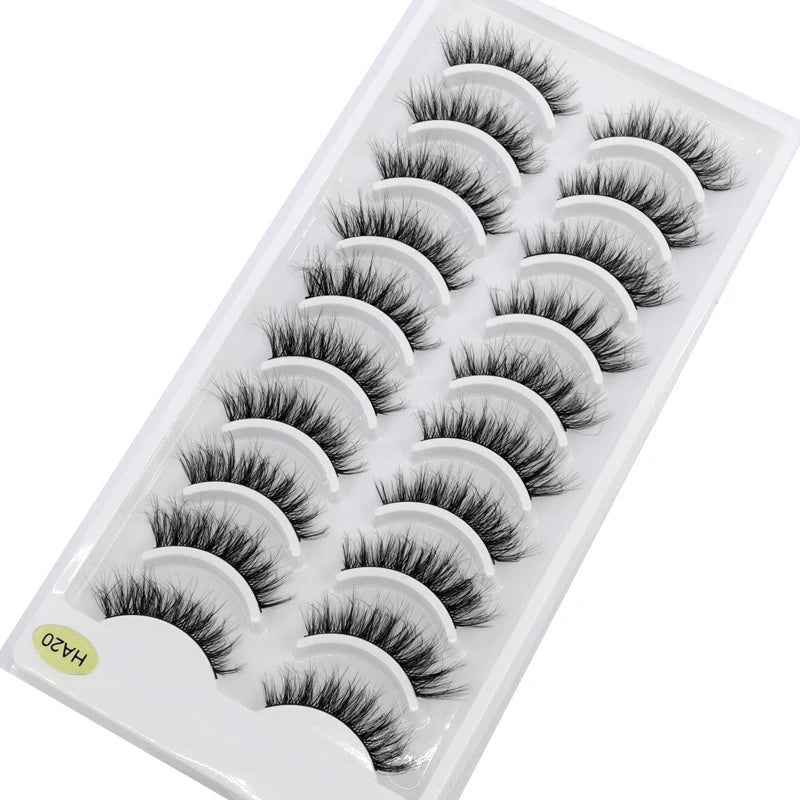 NEW 10 Pairs Natural Long False Eyelashes